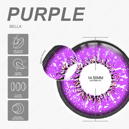 Cosplay Bella Purple 14,5 mm 1 par | 1 año