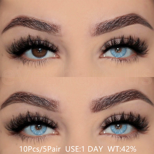 Azul Croacia, 1 día de uso, 14,2 mm, 10 piezas = 5 pares