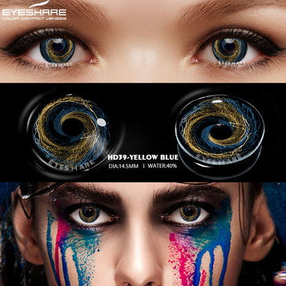 Cosplay HD39 Amarillo Azul 14,5 mm 1 par | 1 año