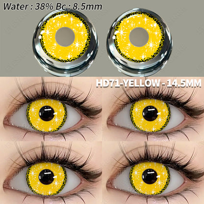 Cosplay HD71 Yellow 14.5mm 1 Pair | 1 Year