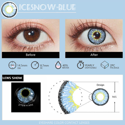 Cosplay Icesonw Blue 14.5mm 1 Pair | 1 Year
