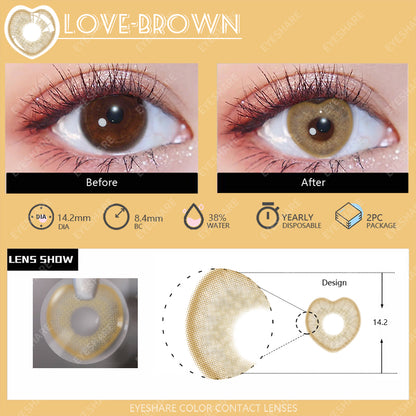 Love Brown 14.2mm 1 Pair | 1 Year
