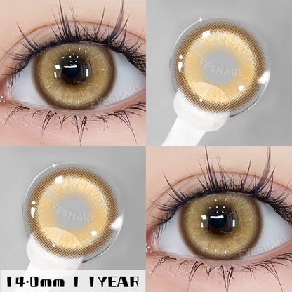 Cosplay Madrid Brown 14.0mm 1 Pair | 1 Year