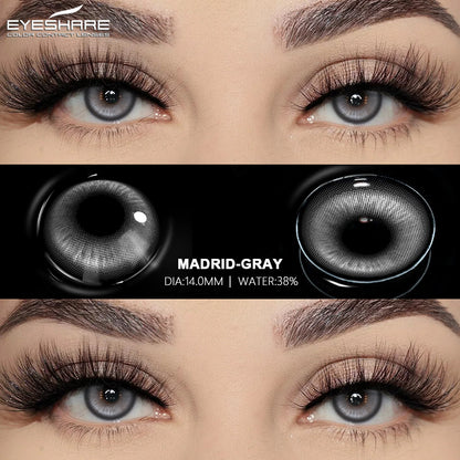 Cosplay Madrid Gray 14.0mm 1 Pair | 1 Year