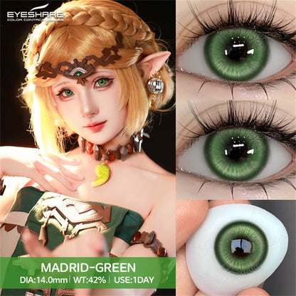 Madrid Green 1 día de uso, 14,2 mm, 10 piezas = 5 pares