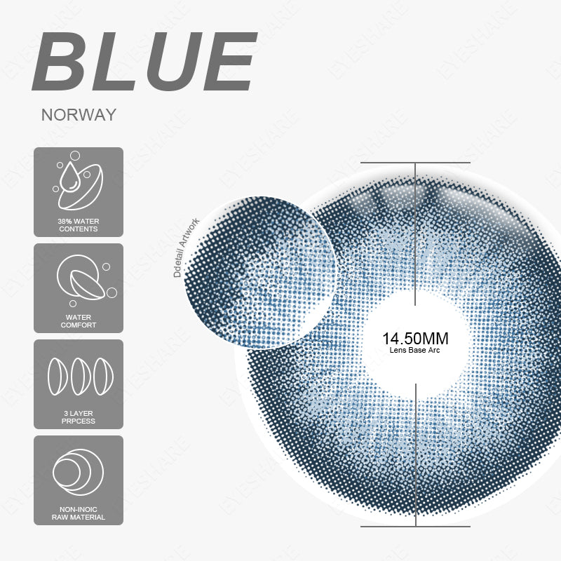 Norway Blue 14.5mm 1 Pair | 1 Year