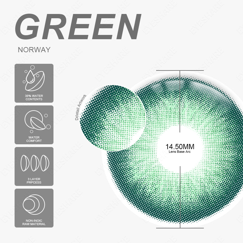 Verde noruego 14,5 mm 1 par | 1 año