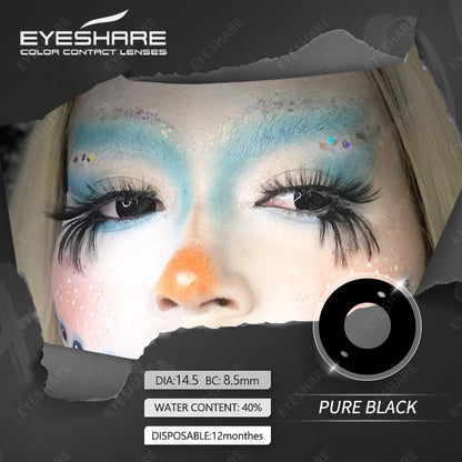 Cosplay Pure Black 14.5mm 1 Pair | 1 Year