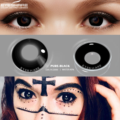 Cosplay Pure Black 14.5mm 1 Pair | 1 Year