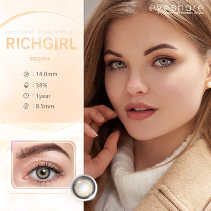 Richgirl Brown 14,0 mm 1 par | 1 año