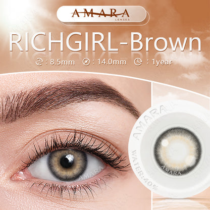 Richgirl Brown 14,0 mm 1 par | 1 año