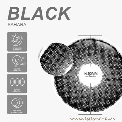 Sahara Black 14.5mm 1 Pair | 1 Year