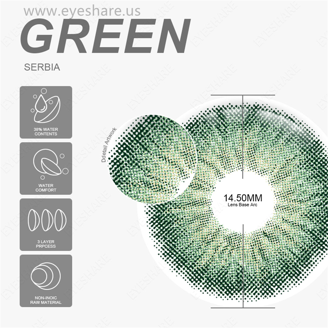 Serbia Green 14,5 mm 1 par | 1 año