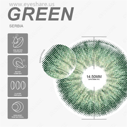 Serbia Green 14,5 mm 1 par | 1 año