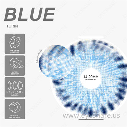 Turín Azul 14,2 mm 1 par | 1 año