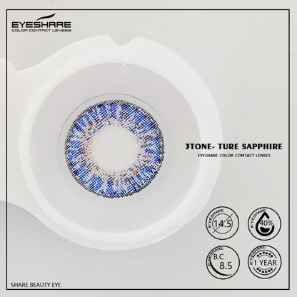 3TONE Ture-Sapphire 14,5 mm 1 par | 1 año