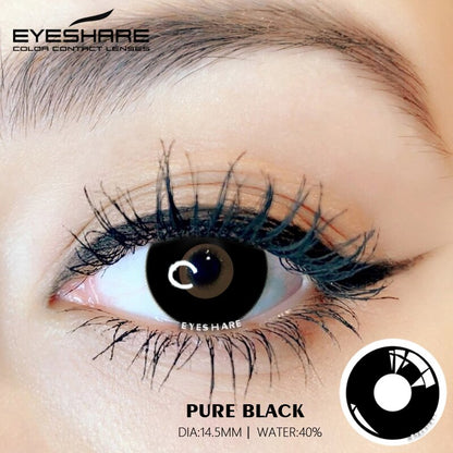 Cosplay Pure Black 14.5mm 1 Pair | 1 Year
