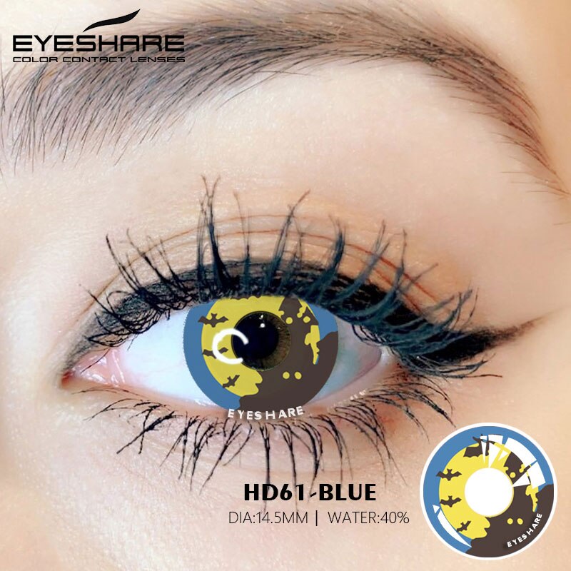 Cosplay HD61 Blue 14.5mm 1 Pair | 1 Year