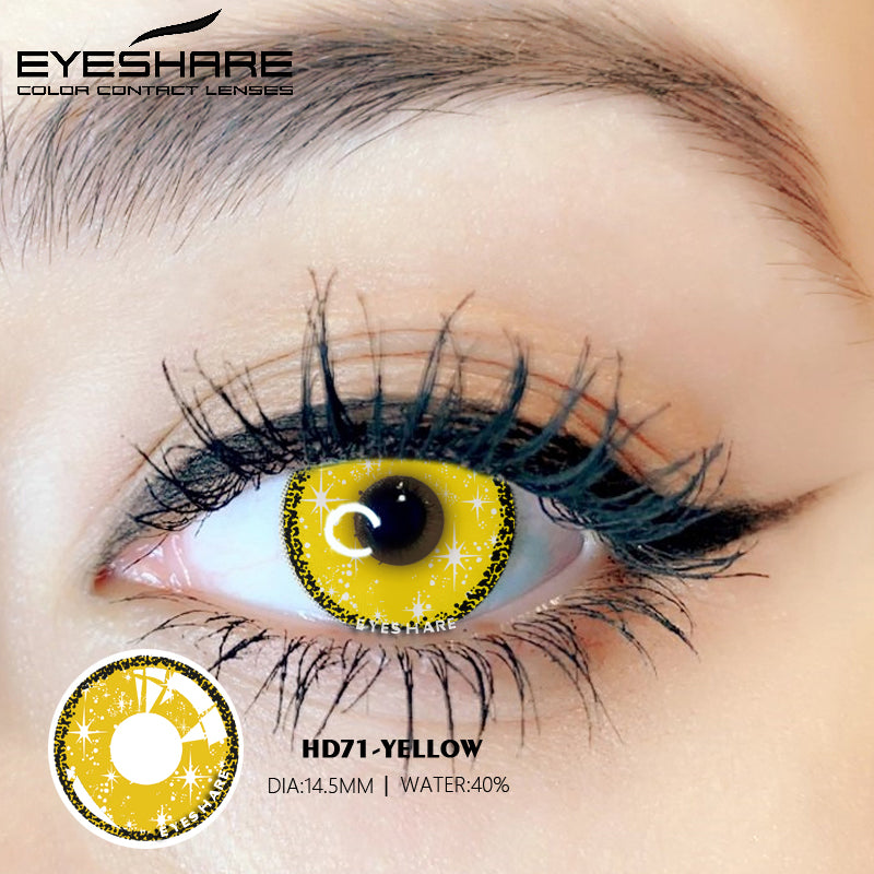 Cosplay HD71 Yellow 14.5mm 1 Pair | 1 Year