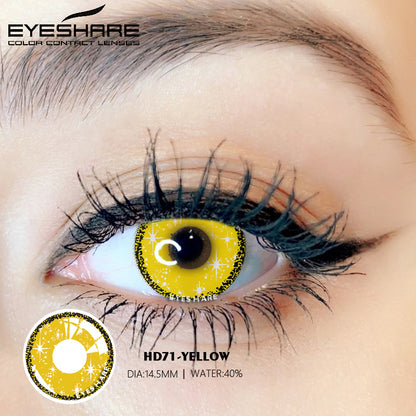 Cosplay HD71 Yellow 14.5mm 1 Pair | 1 Year